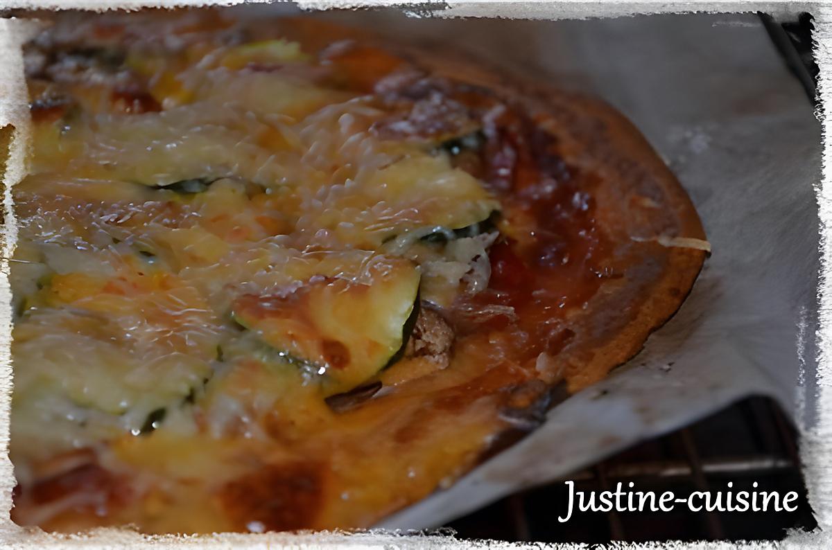 recette Pizza aux 2 légumes et chorizo