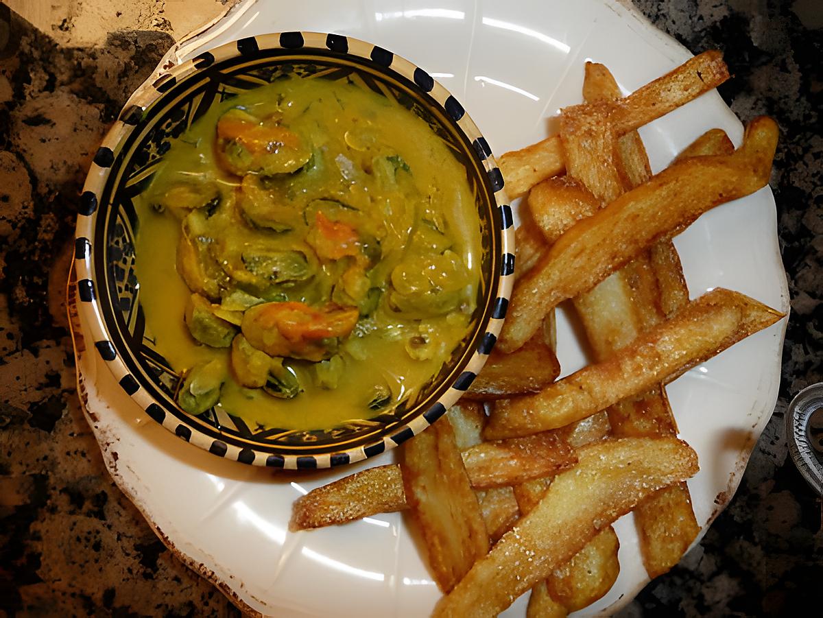 recette Moules au curry/frites