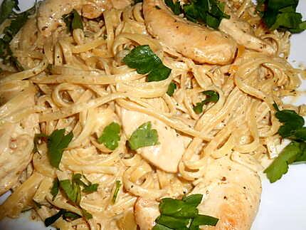 recette Linguines au poulet