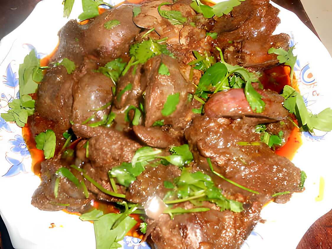 Recette de Foies de volaille aux épices
