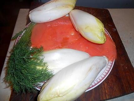 recette Endives au saumon fumé