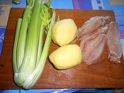 recette SPEZZATINI  DI   MAIALE  SEDANO   E  PATATE (sauté de porc céleri et pommes de terre)
