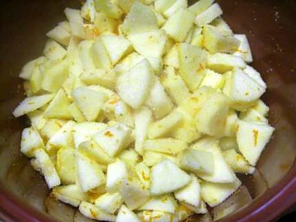 recette Compote de pommes aux zestes de clémentines.