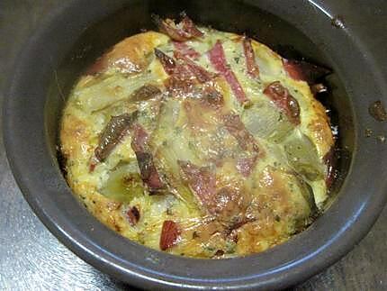 recette Clafoutis aux endives. bacon. parmesan.