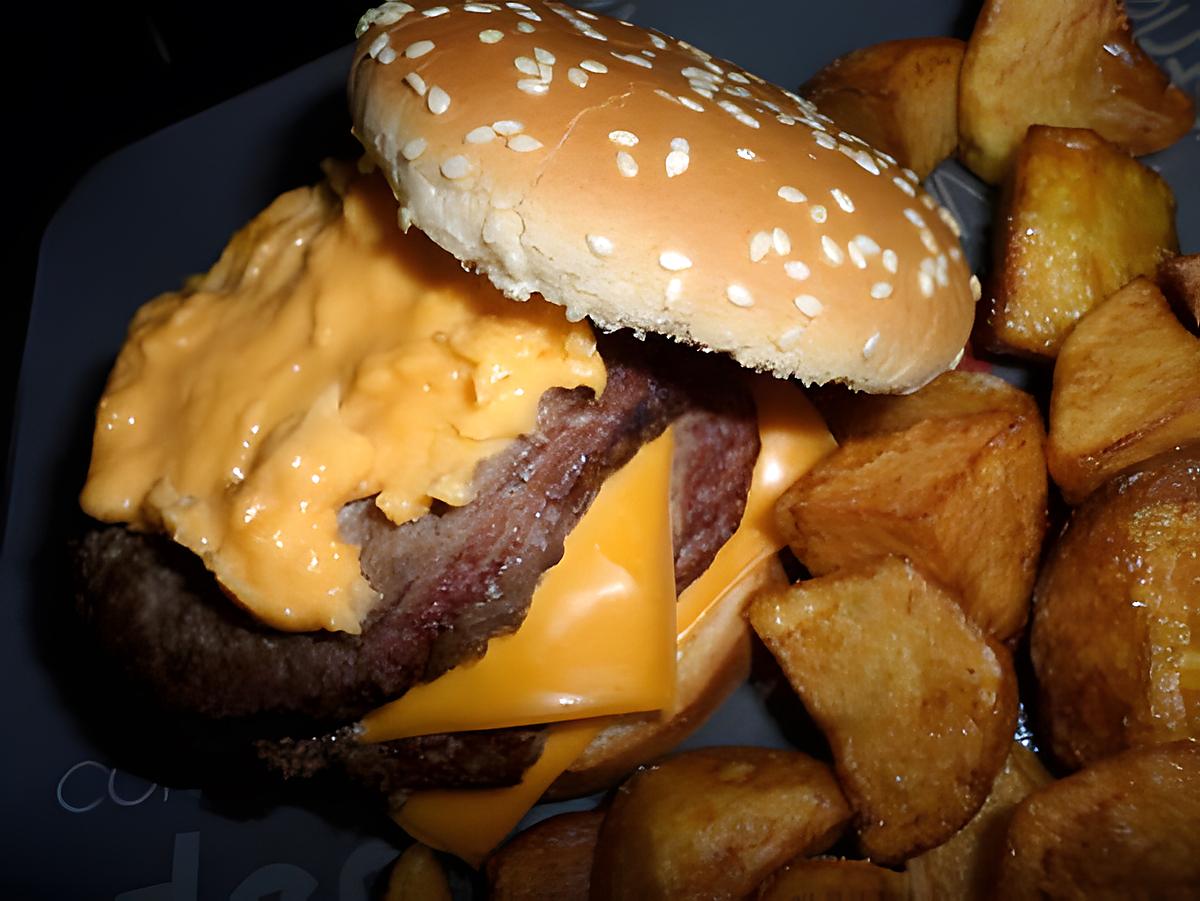 recette Burger à la créme de cheddar fondu