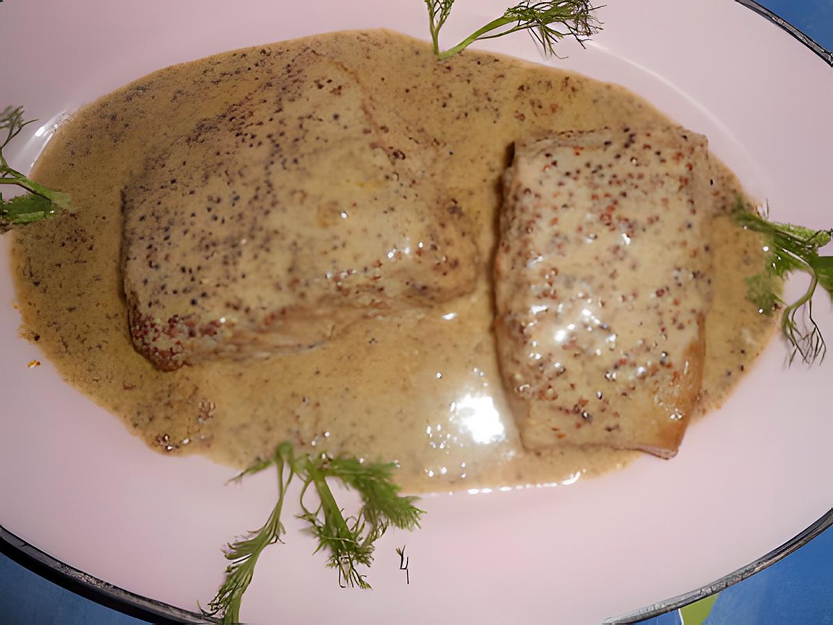 recette Pavé de lieu a la moutarde de meaux