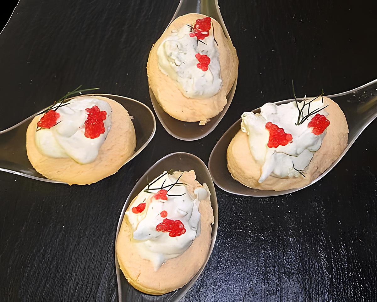 recette CUILLERES CRÈME DE SAUMON ET CHANTILLY AU GINGEMBRE