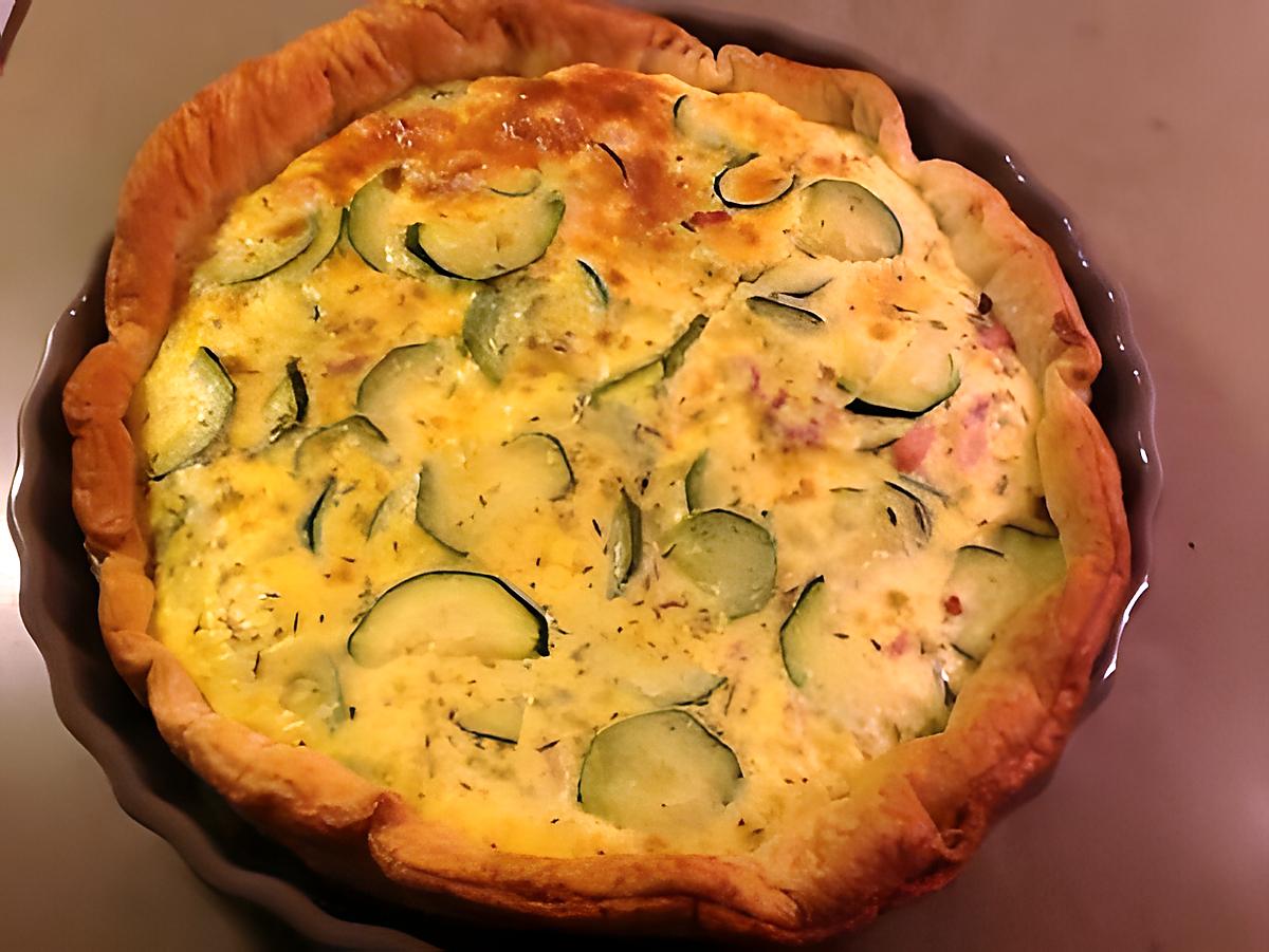 recette tarte aux courgettes et lardons