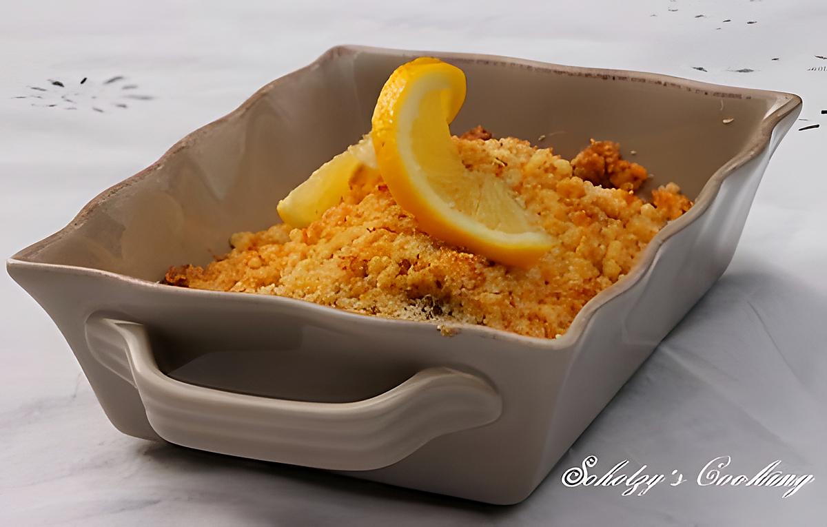 recette Crumble de poisson citronné & gingembre