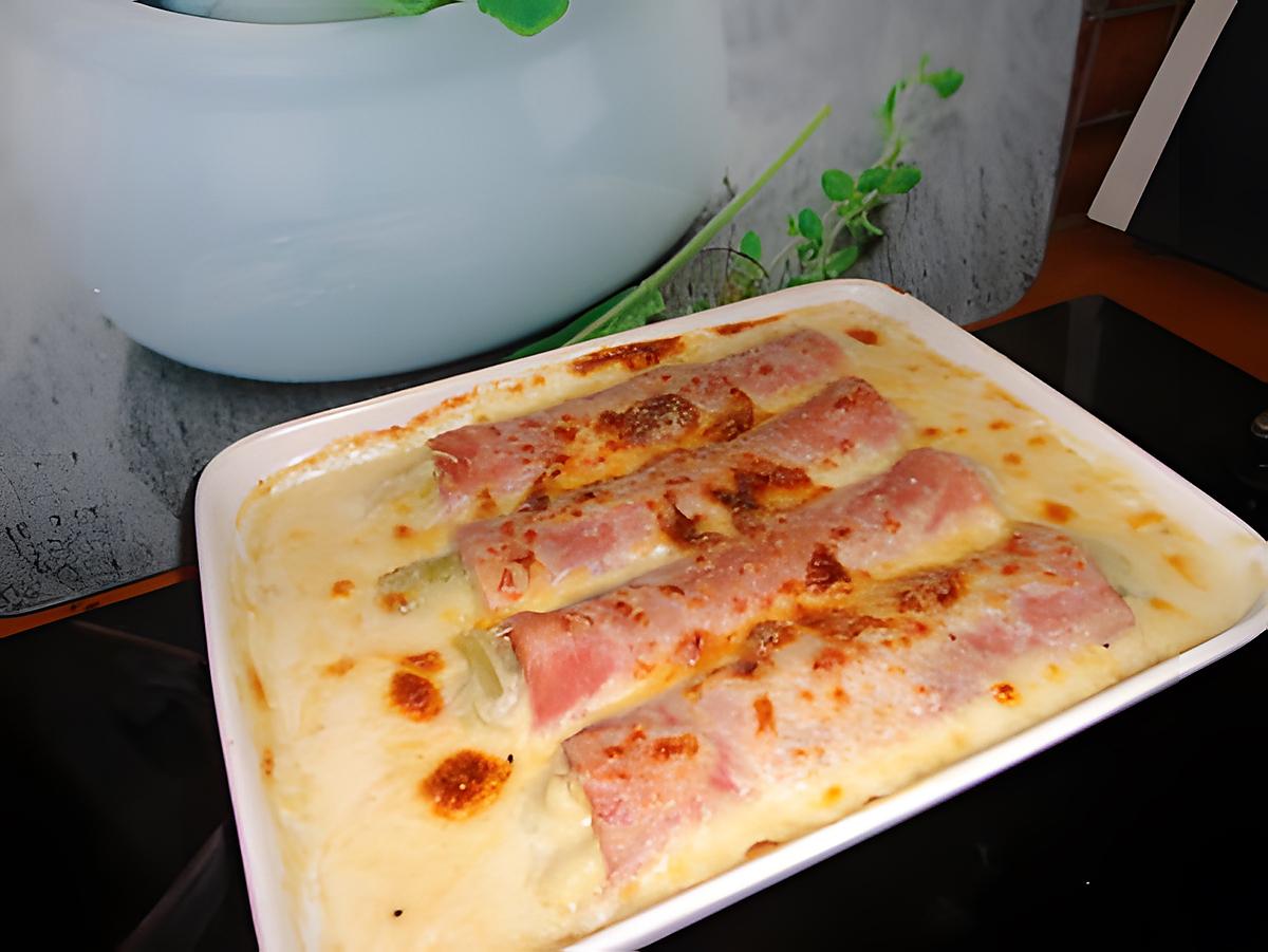 recette poireaux gratinés au jambon de JEANMERODE