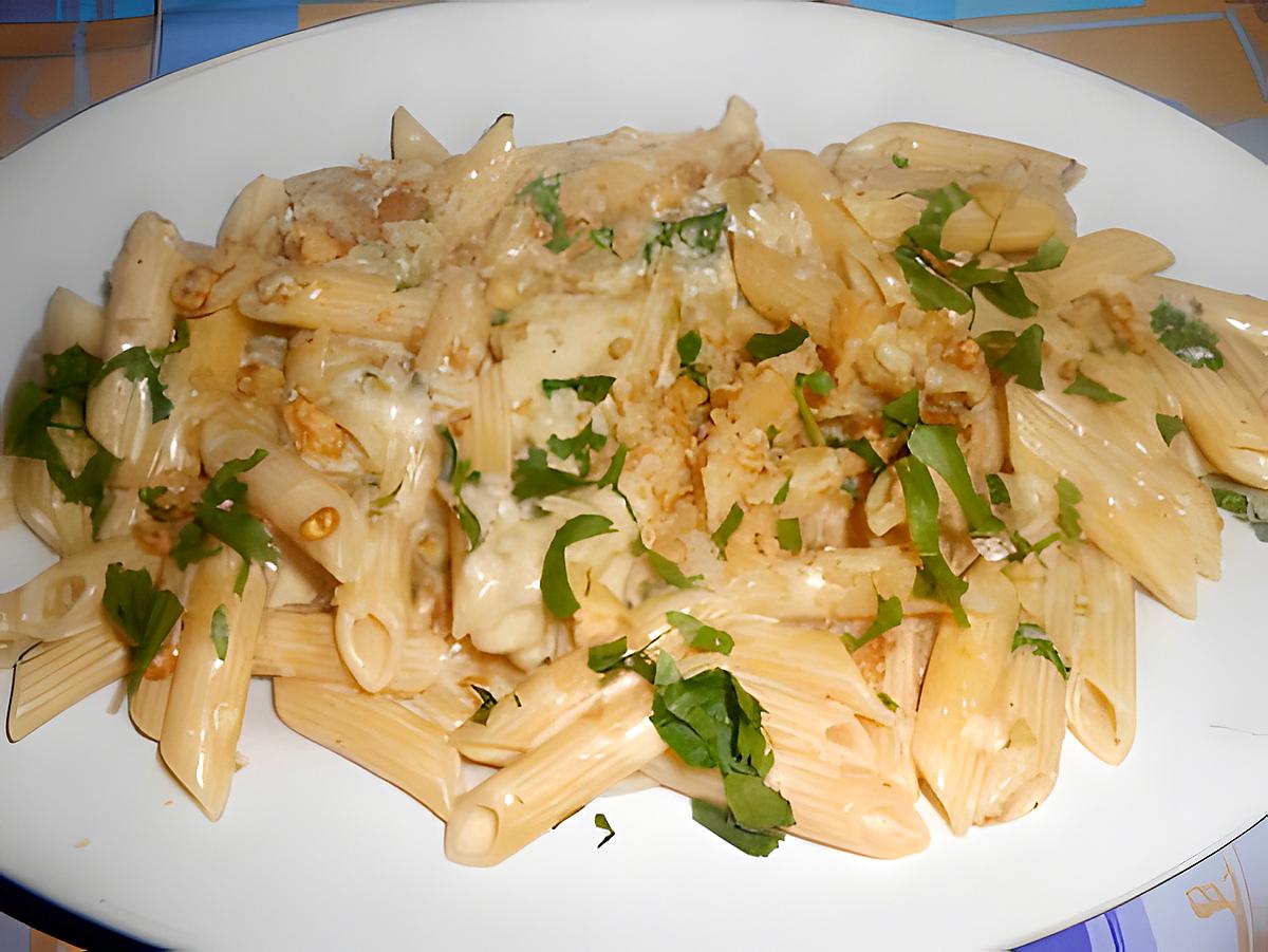 recette PENNE  CON  GORGONZOLA  E  NOCI  (gorgonzola et noix)