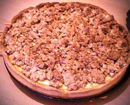 recette Gâteau aux pommes crumble spéculoos cerneaux de noix (streusel)