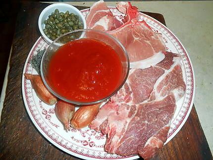 recette Cotes de porc sauce aux capres