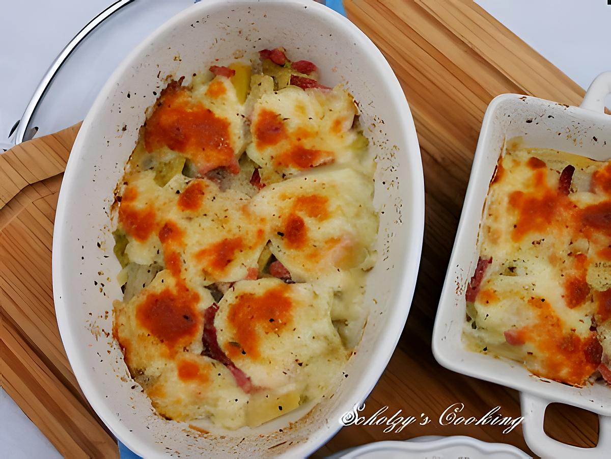 recette Gratin de poireaux à la mozzarella