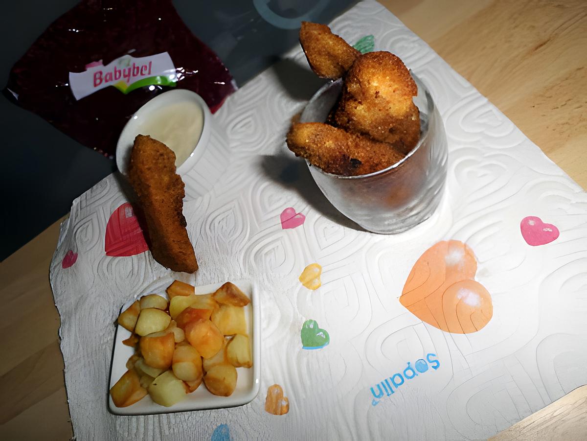 recette Frites de poulet et sa sauce au babybel