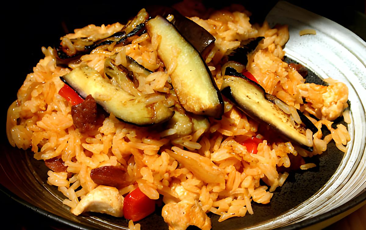 recette Pilaf d'aubergines