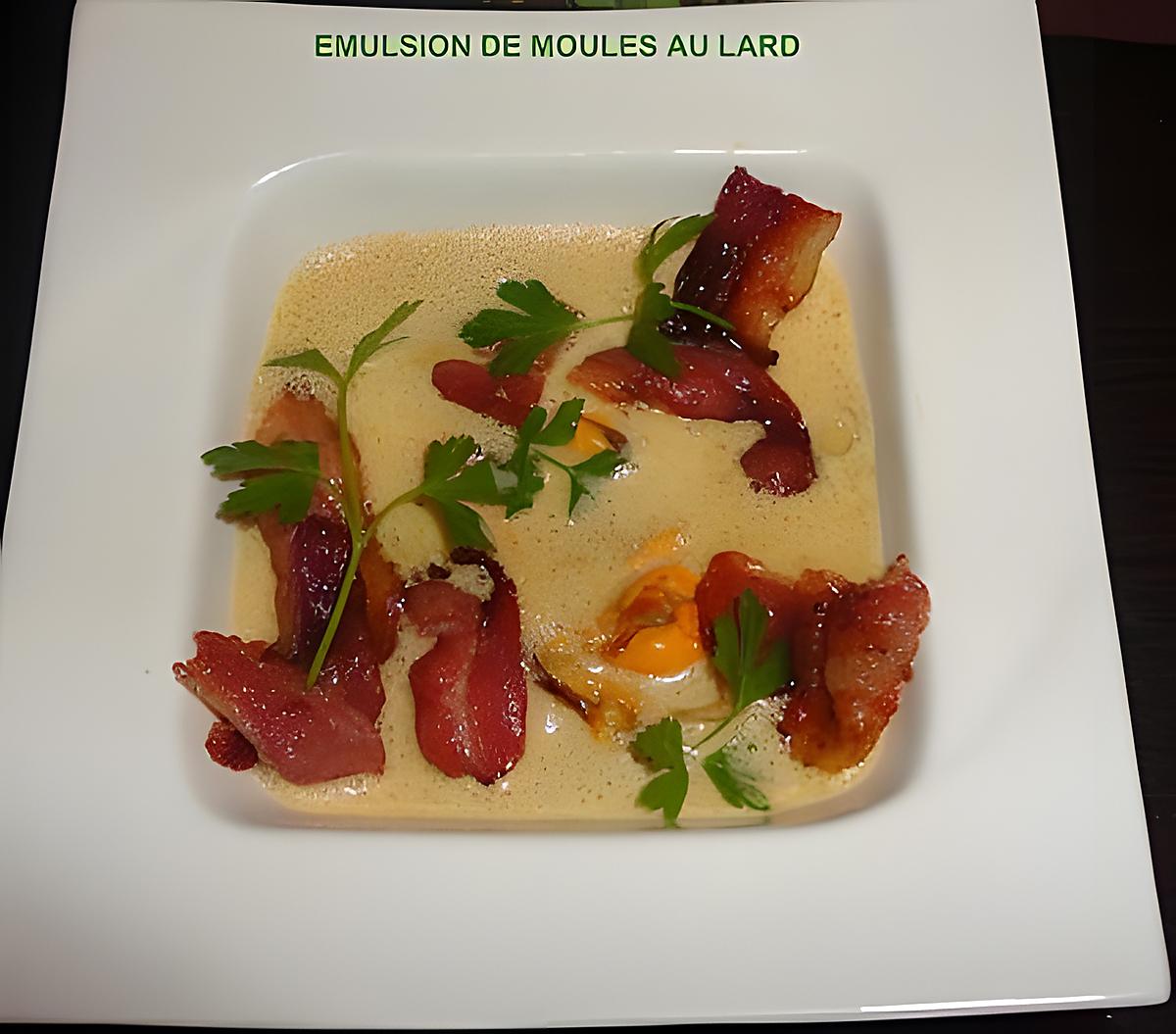 recette EMULSION DE MOULES AU LARD