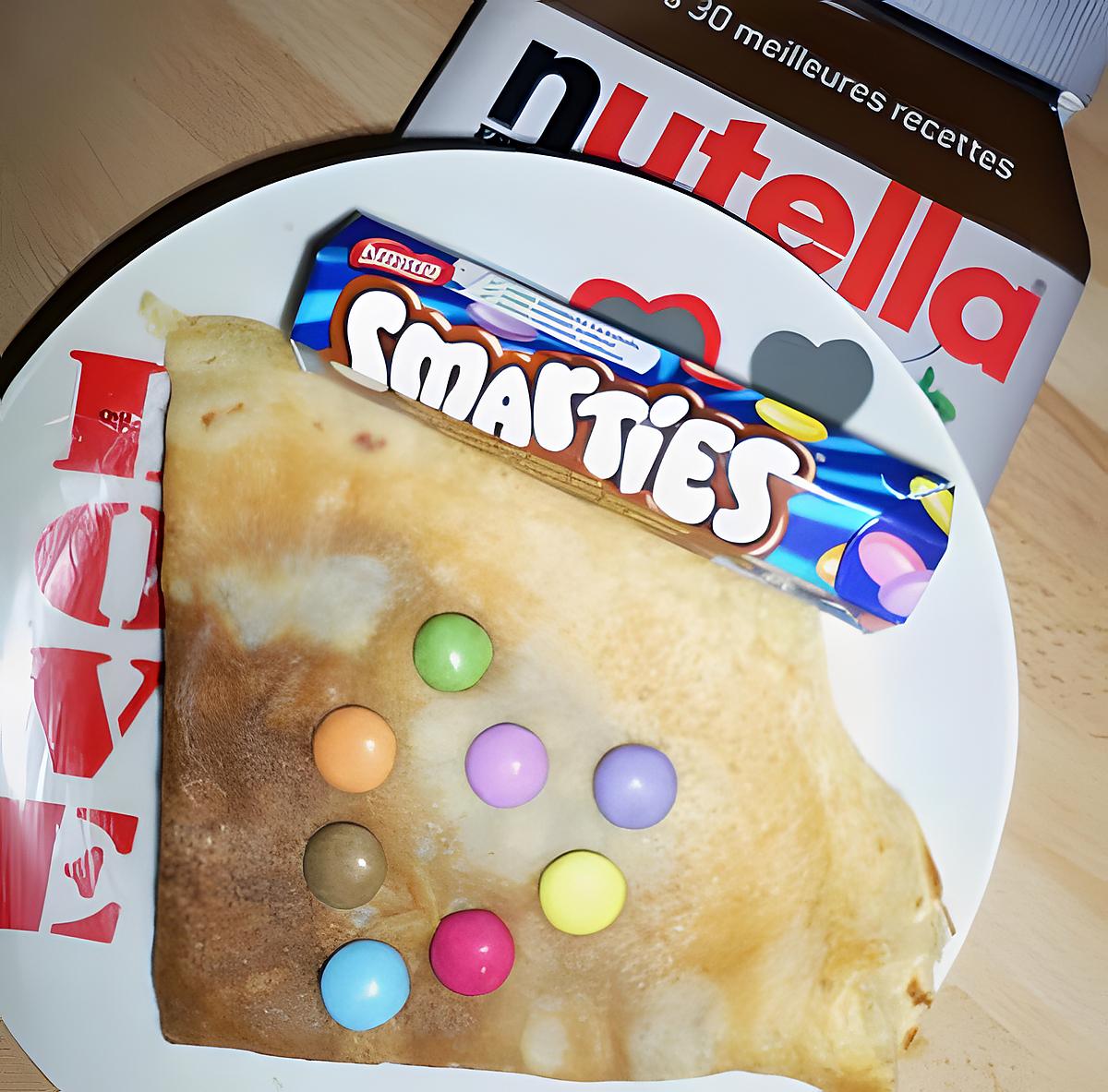 recette Crépe au nutella et smarties