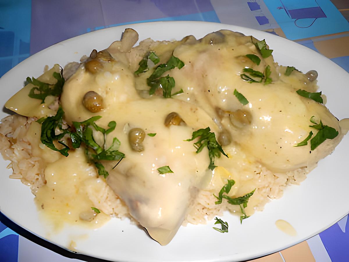 recette POULET  SAUCE  BLANCHE  AUX CAPRES