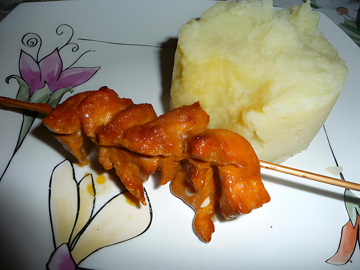 recette Brochette de poulet mariné (chiche taouk)
