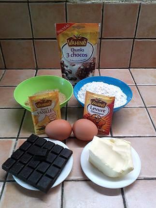 recette Cookies tout choco aux chunks 3 chocolts