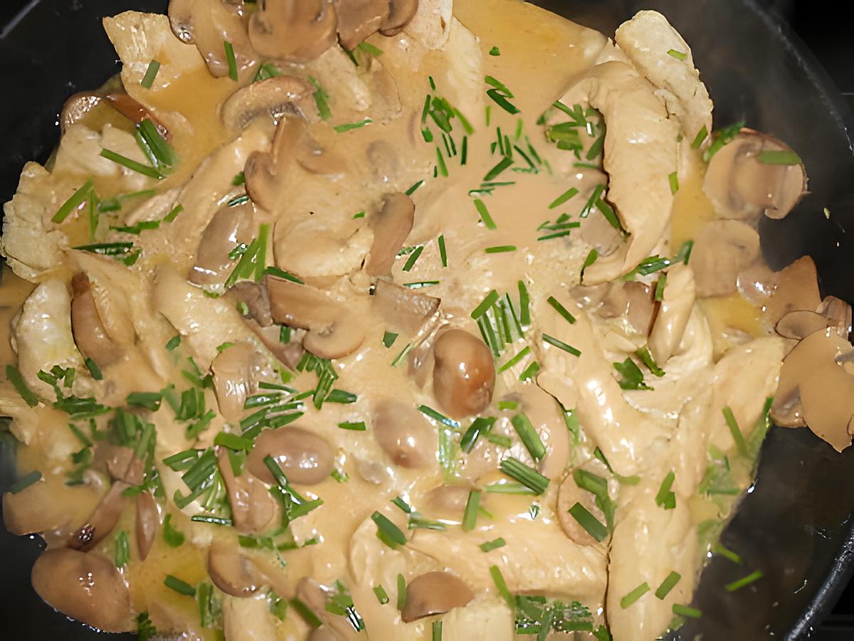 recette Emincé de dinde aux champignons