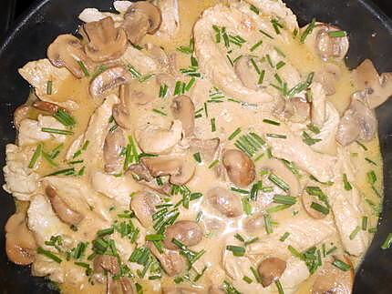 recette Emincé de dinde aux champignons