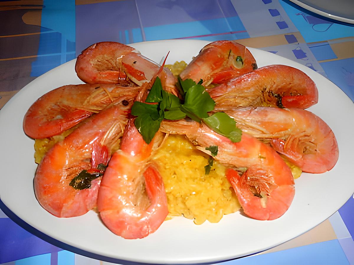 recette RISOTTO  SAFRANNE  CON  GAMBAS