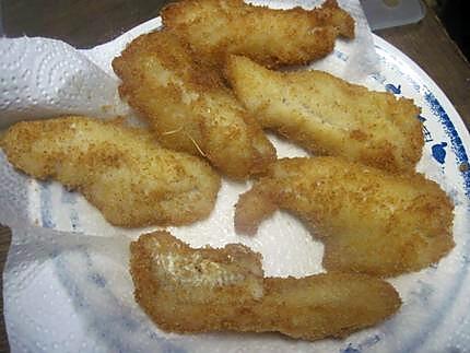 recette Filets de merlan frits accompagnés.