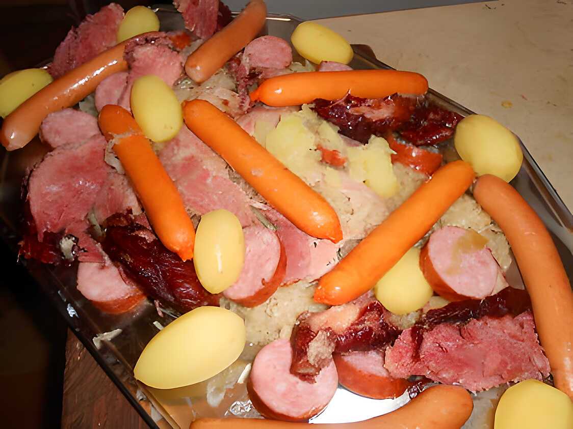 Choucroute saucisses et palette fumée