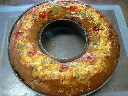 recette Gâteau à la ricotta aux fruits confits.