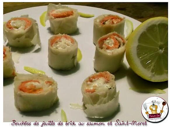 Recette de Bouchées de feuille de brick au saumon et St-Moret