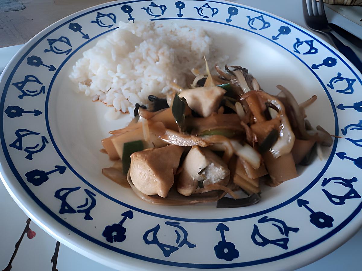recette poulet au légume au wok