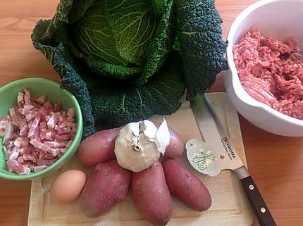 recette Rata de chou vert et boulettes