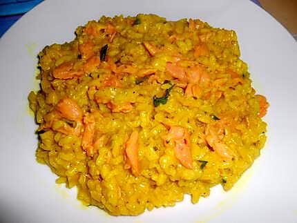 recette RISOTTO  AL SALMONE  AFFUMICATO  (au saumon fumé)