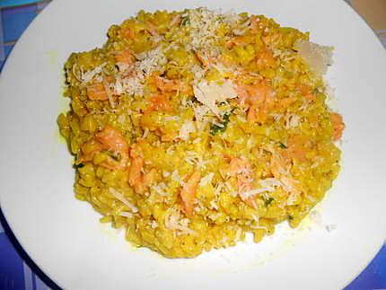 recette RISOTTO  AL SALMONE  AFFUMICATO  (au saumon fumé)