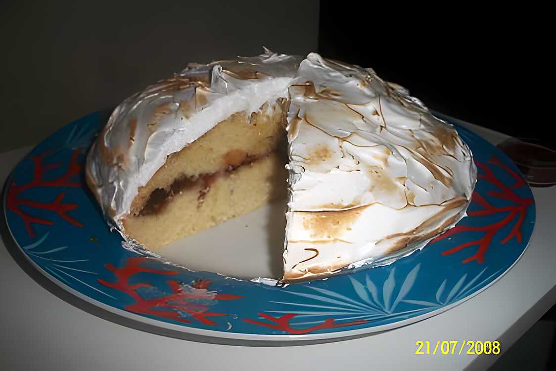 Gâteau meringué à la confiture de fraise
