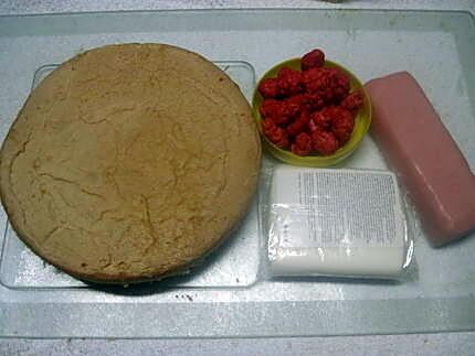 recette Gâteau crème pâtissière aux pralines roses. rapide.