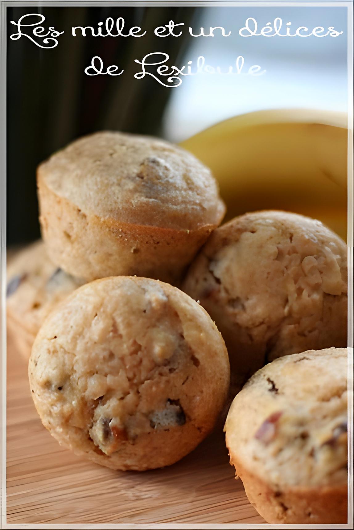 recette ~Muffins santé aux bananes et aux dattes~