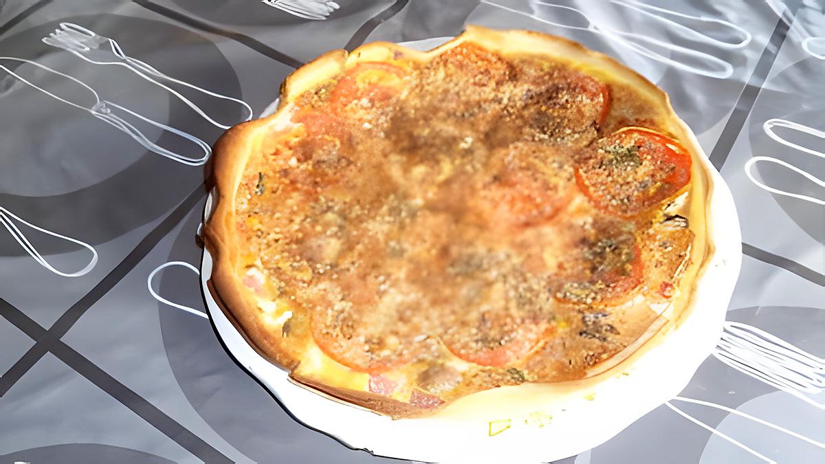 recette Tarte tomate, champignon, jambon