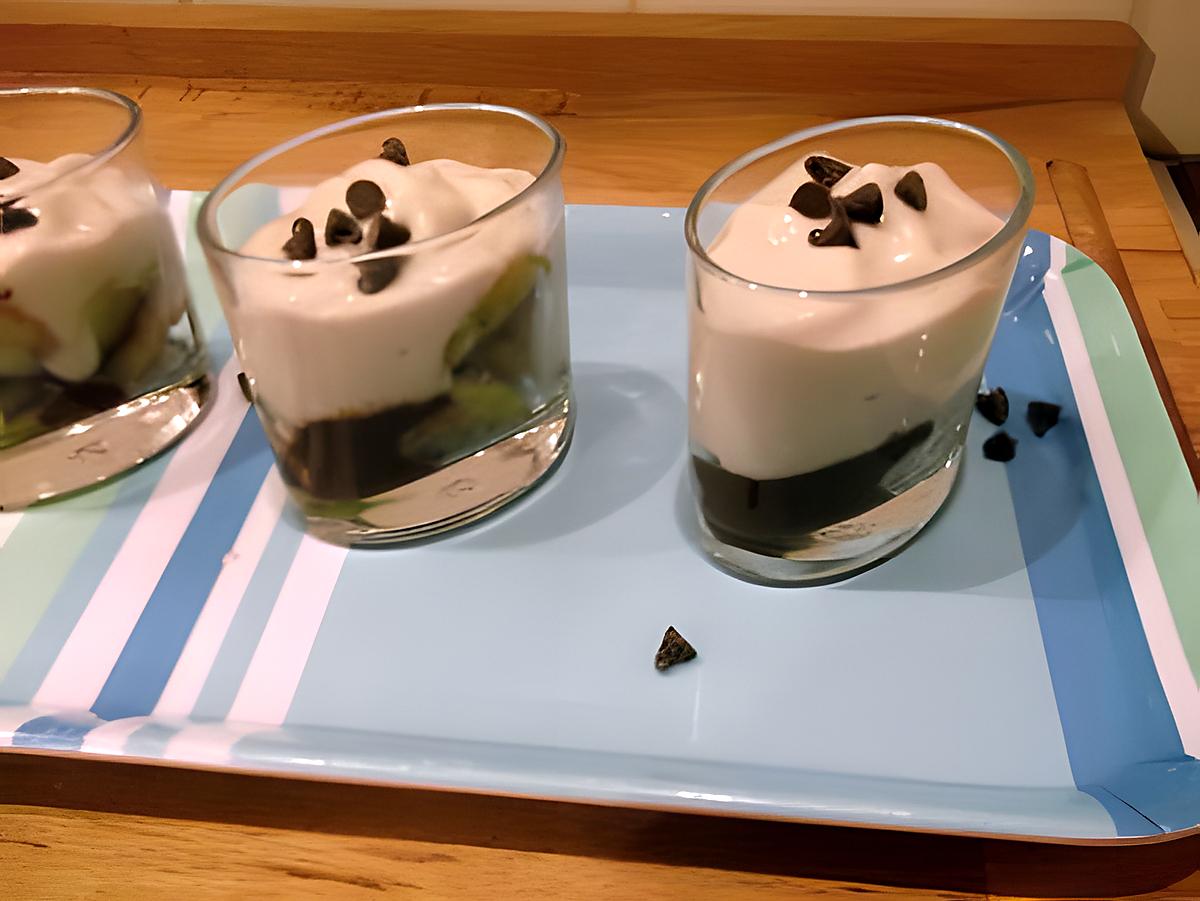 recette 100% banane, chocolat noir en verrine