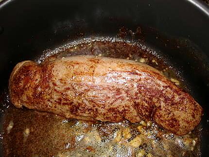 recette filet mignon  de porc à la bière et aux lardons