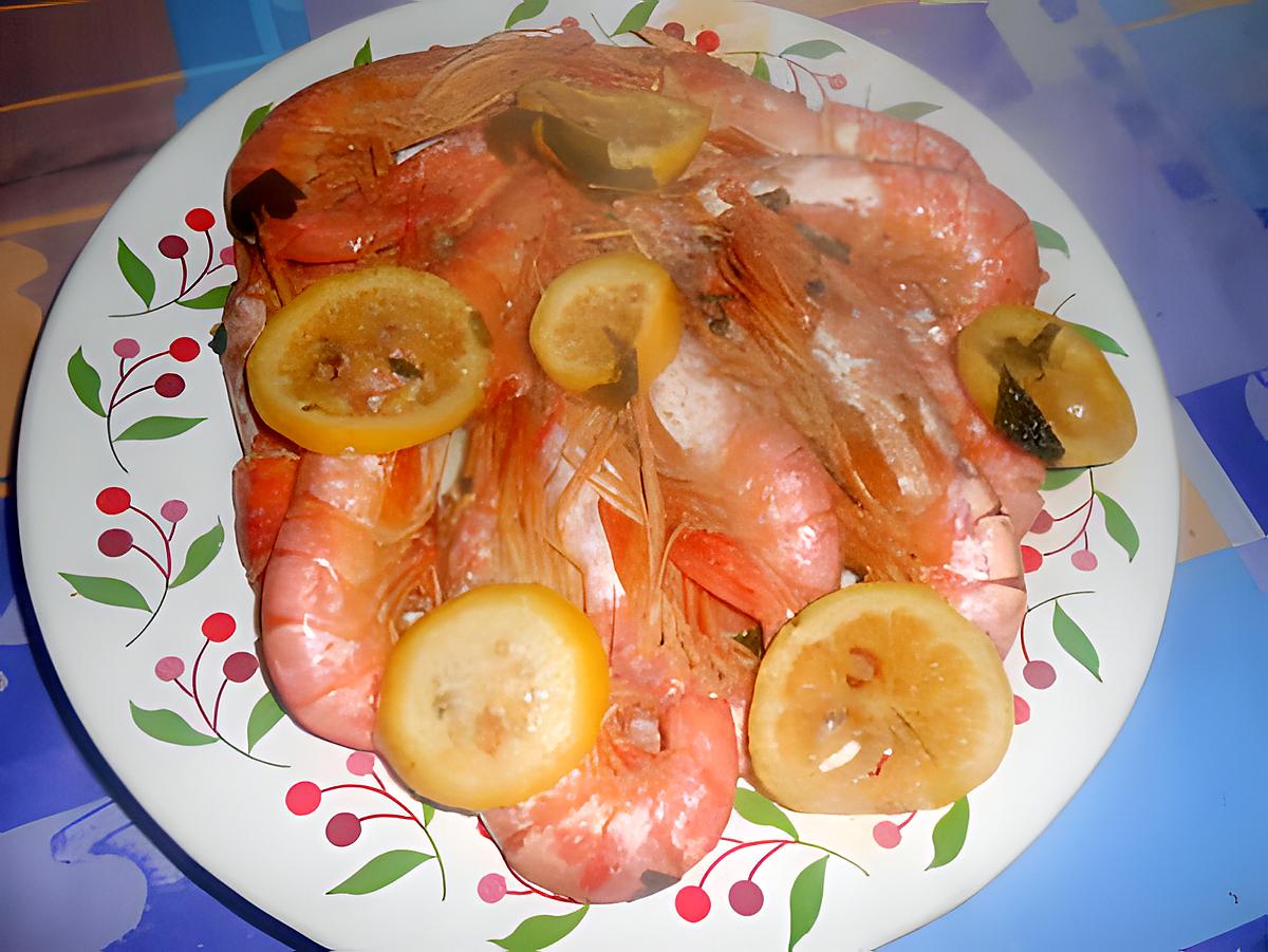 recette GAMBAS  AL  LIMONE  (au citron)