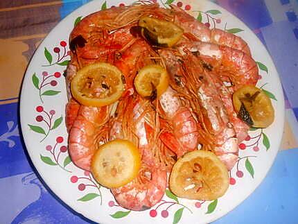 recette GAMBAS  AL  LIMONE  (au citron)