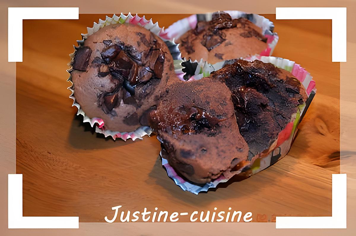 recette Muffins au chocolat coeur corsé