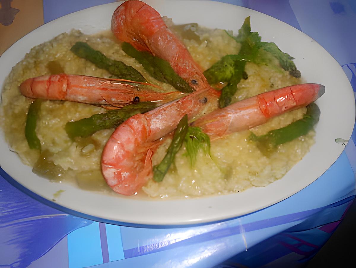 recette RISOTTO  ASPERAGI  E  GAMBAS (asperges vertes et gambas)