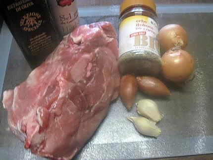 recette Cote d'échine de porc rôti. accompagné aux champignons.