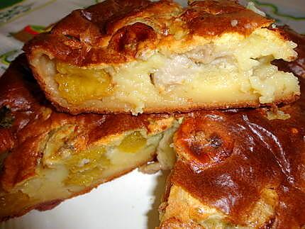 recette CLAFOUTIS  banane,mirabelles de MIJANE