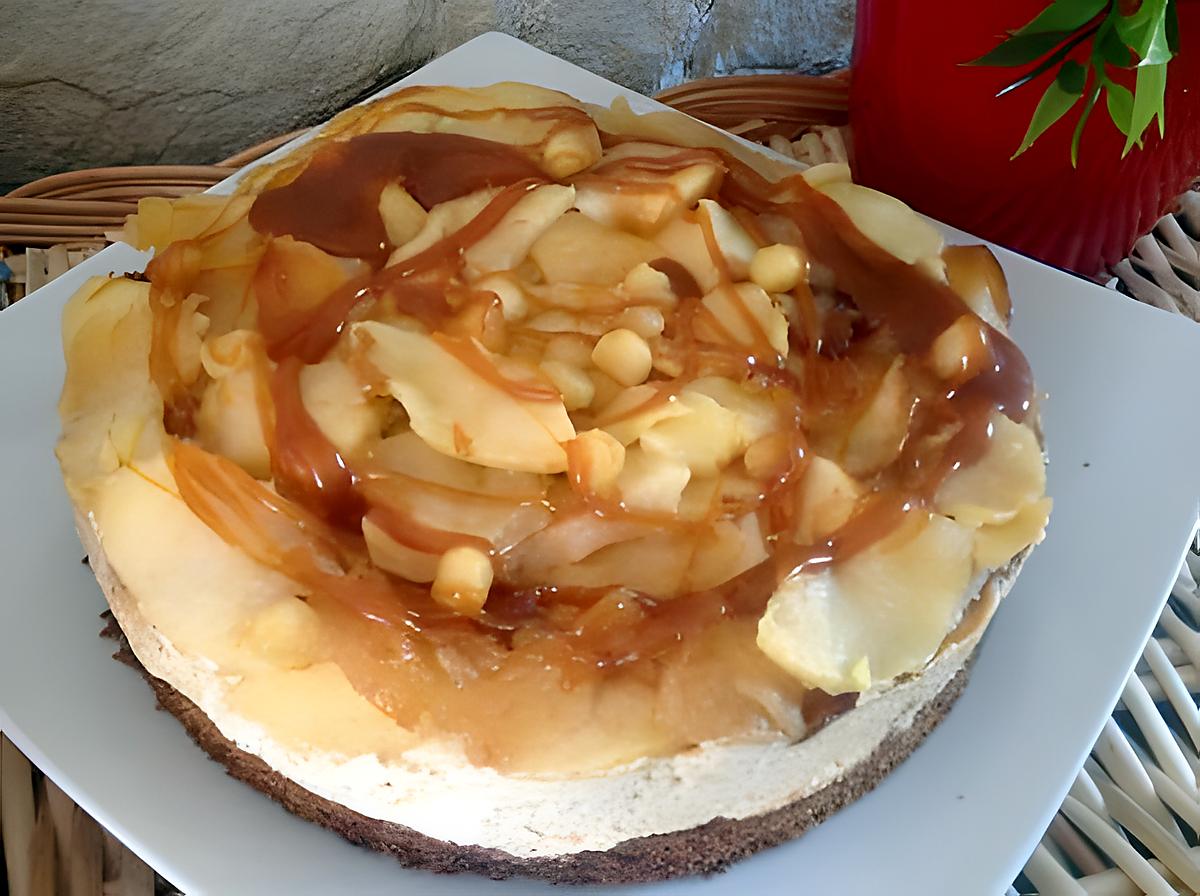 recette Sablé breton à la mousse au caramel,pommes et caramel beurre salé