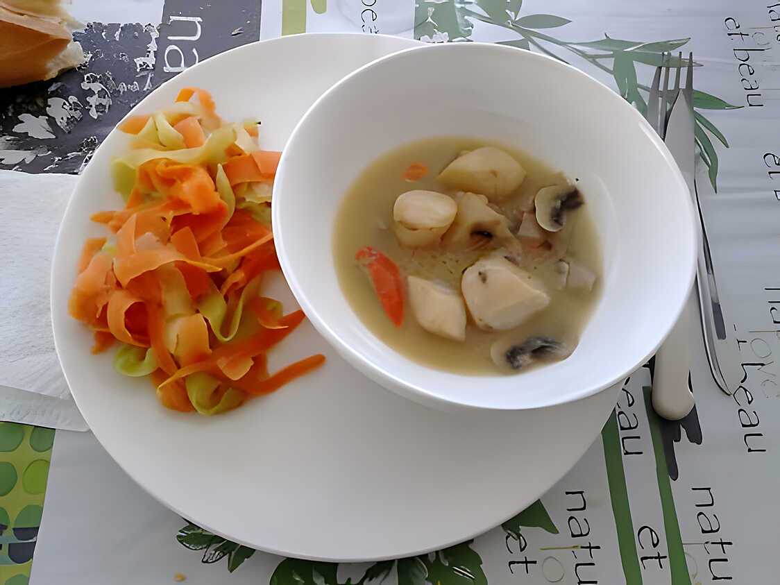 Recette de Coquilles st jacques au tagliatelles de légumes